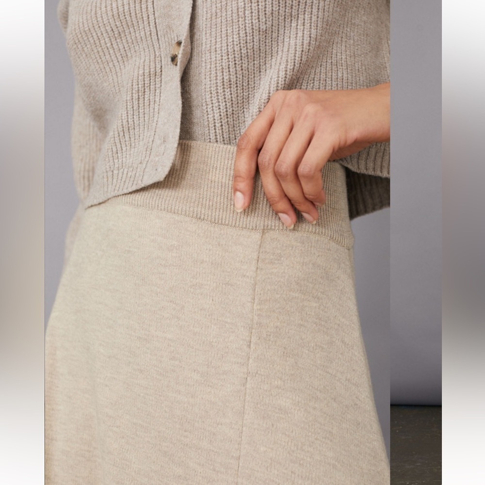 $148 Anthropologie Dolan Blanche Sweater MIDI asymmetrical skirt beige size XS - Picture 5 of 14